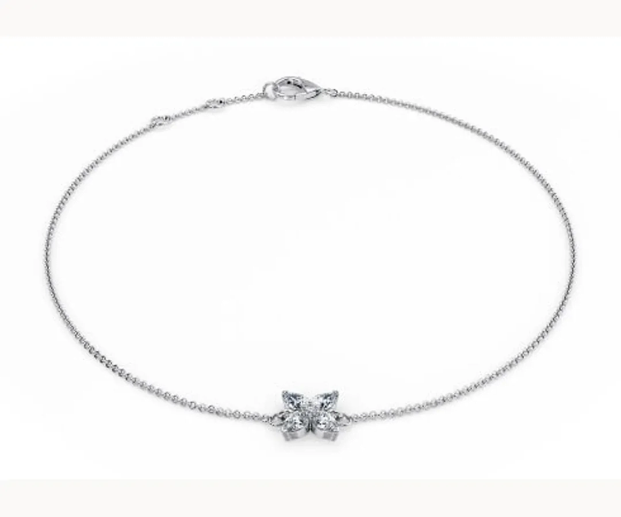 Arauca · Pulsera floral con diamantes pera y redondos — Blanco — Foto 1