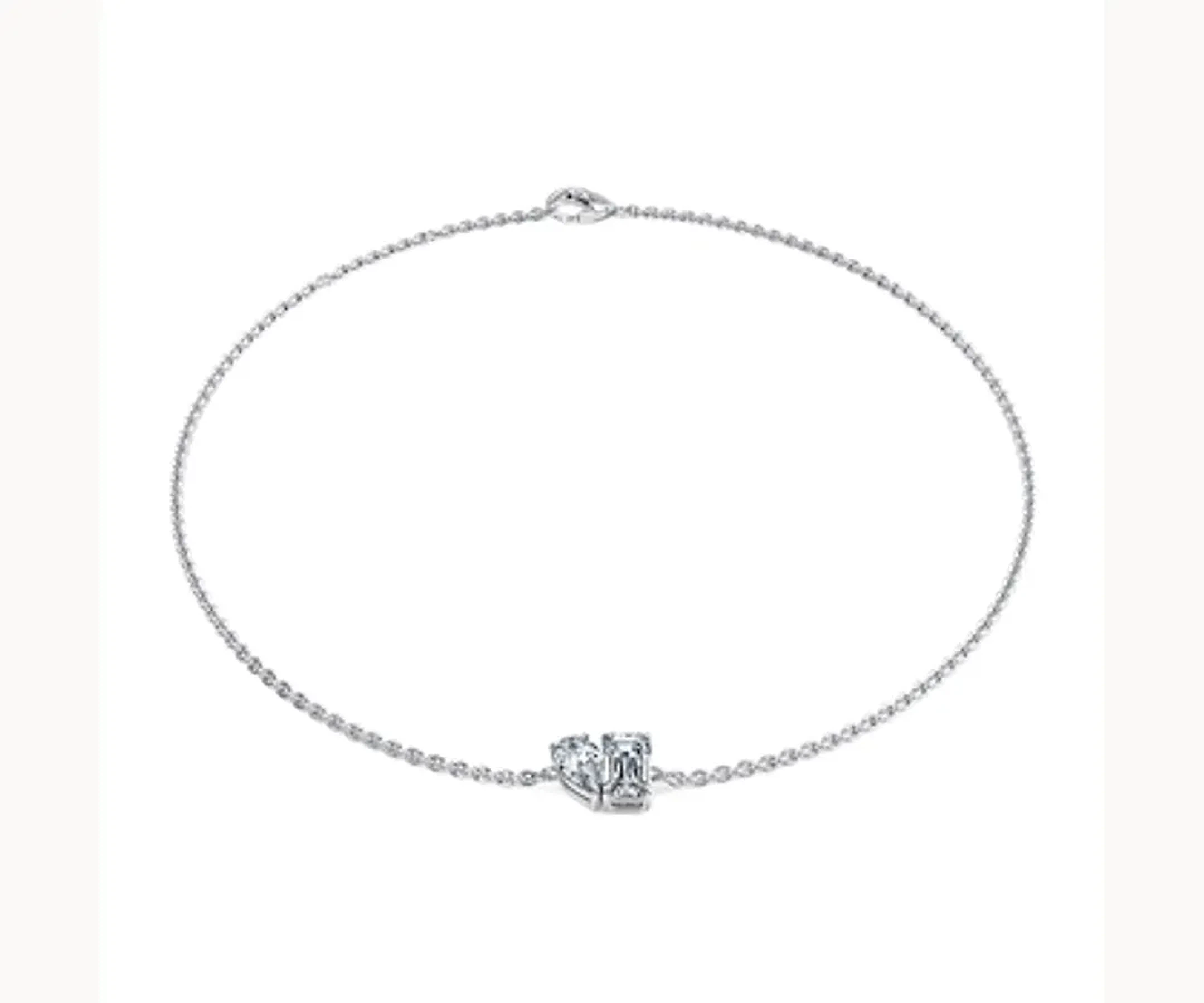 Guaviare · Pulsera Toi et Moi con diamantes pera y talla esmeralda — Blanco — Foto 1