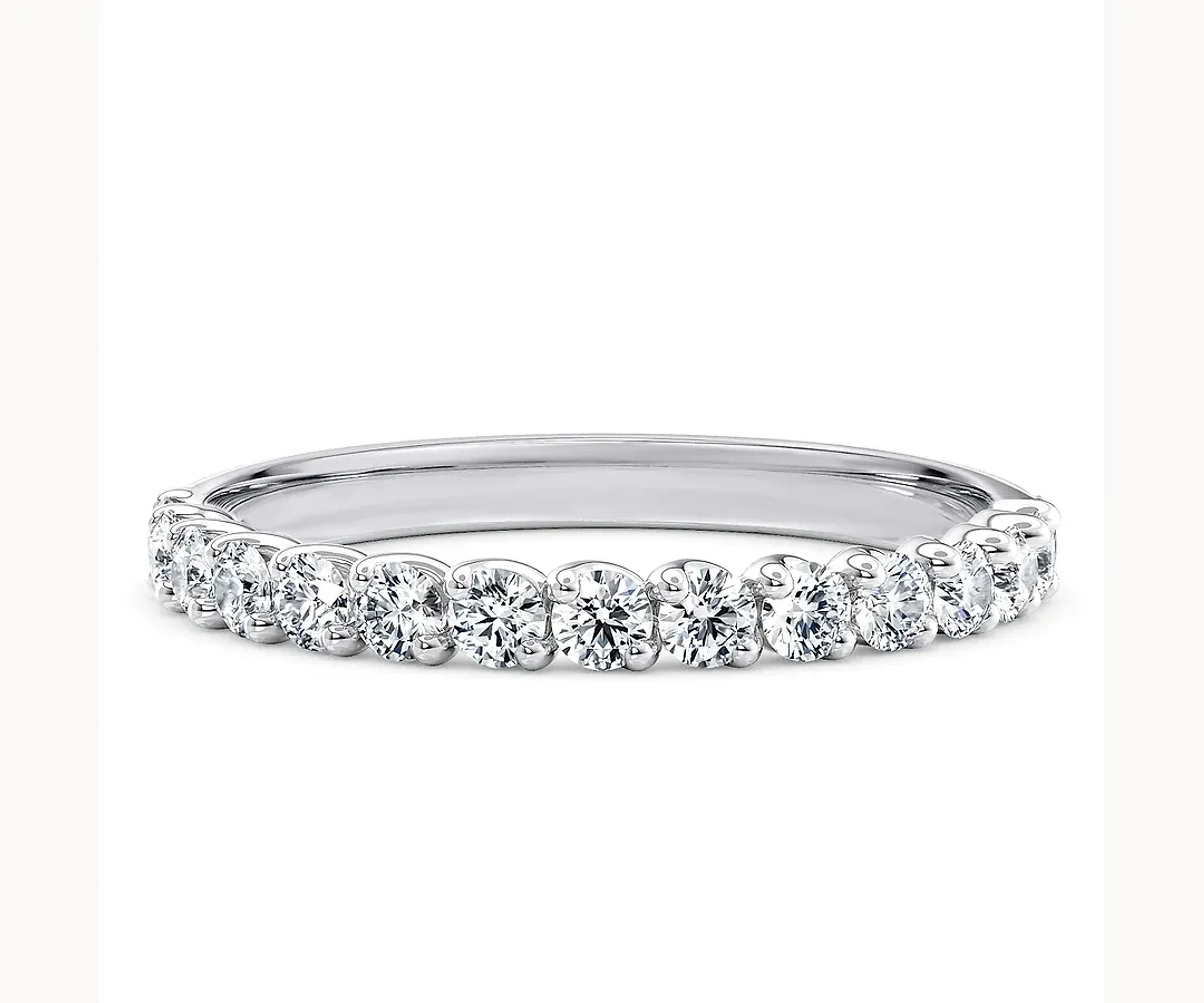 Unión · Eternity de garras torcidas, media o completa — Oro blanco 18k