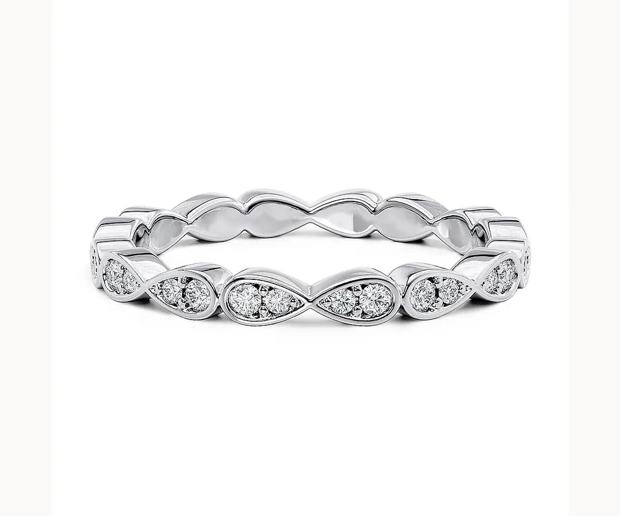 Confianza · Biseles en forma de pera con diamantes redondos — Blanco — Foto 1