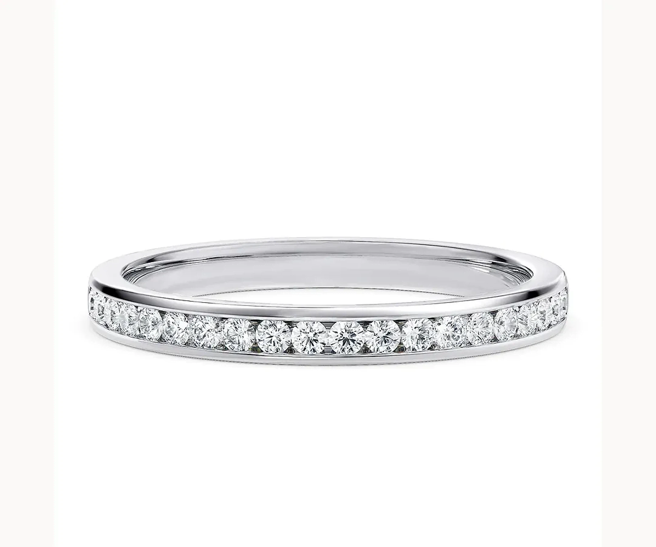 Legado · Eternity de diamantes en canal, media o completa — Oro blanco 18k