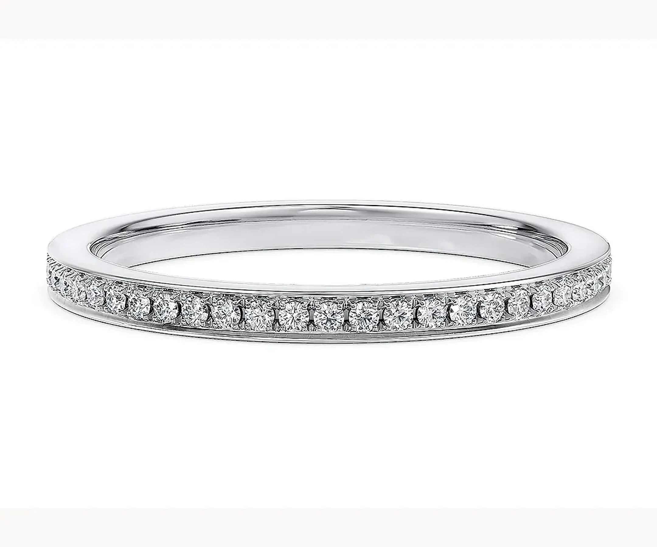 Complicidad · Eternity de diamantes en canal, media o completa — Oro blanco 18k