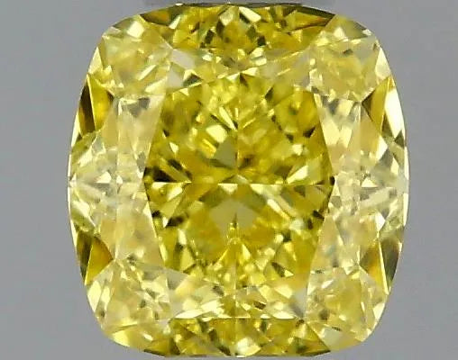 0.31ct Cushion modified Natural Diamond (Colour Fancy Intense Yellow, Clarity IF, GIA Certified)