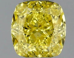 0.31ct Cushion modified Natural Diamond (Colour Fancy Intense Yellow, Clarity IF, GIA Certified)