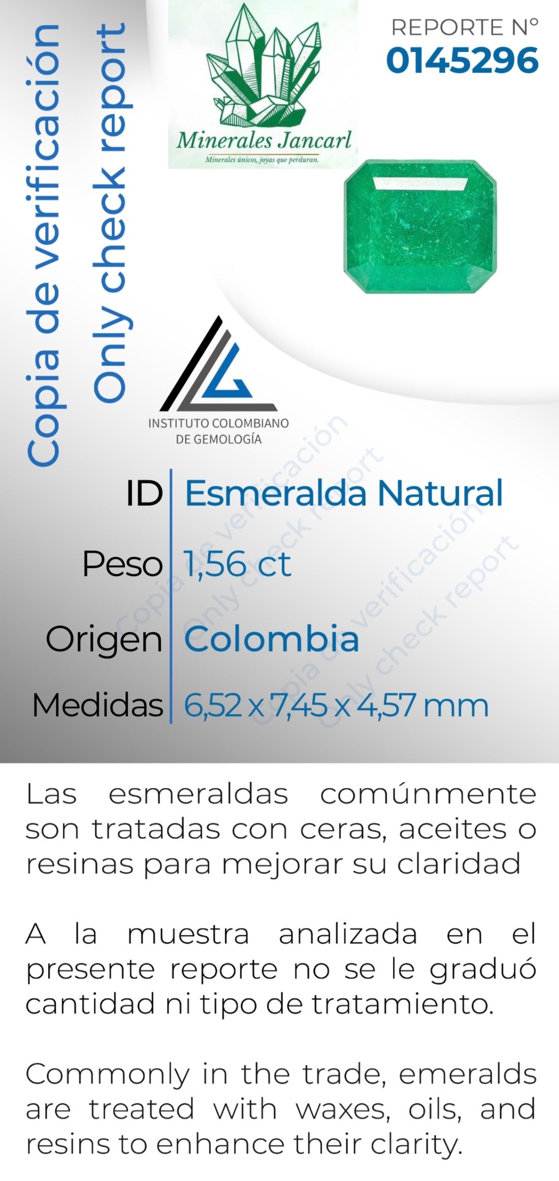 Colombian Emerald Origen Cosquez