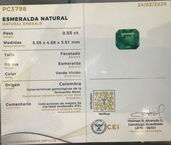 0.55ct Colombian Emerald Origen Muzo