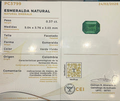 0.37ct Colombian Emerald Origen Muzo