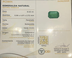 0.42ct Colombian Emerald Origen Muzo