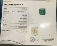 0.46ct Colombian Emerald Origen Muzo