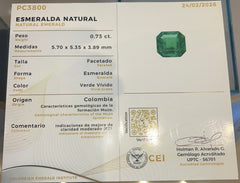 0.73ct Colombian Emerald Origen Muzo
