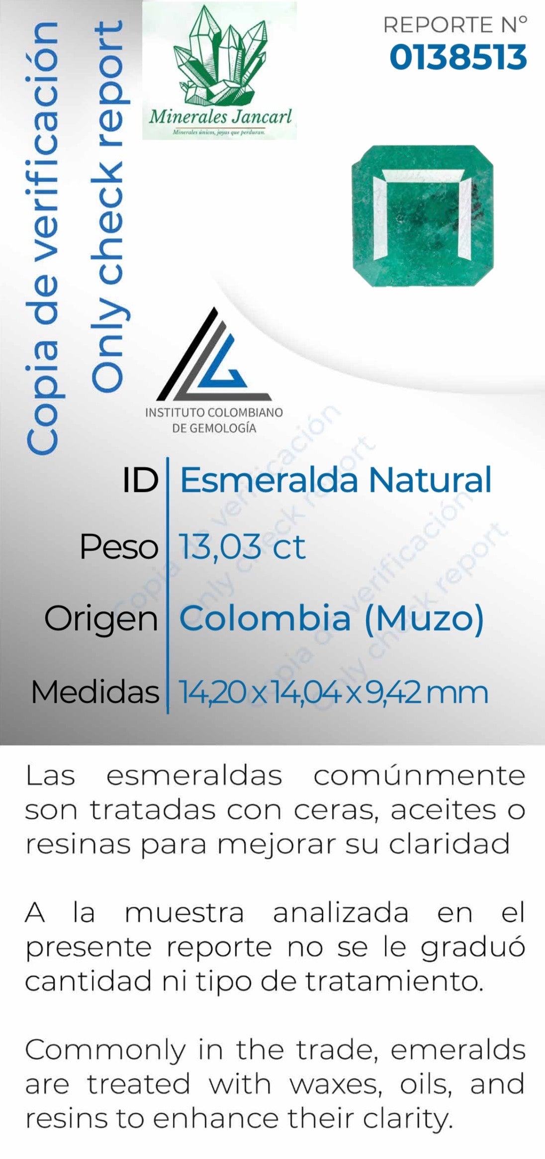 Colombian Emerald Origen Muzo