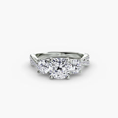 Three-Stone with Pavé Band 2