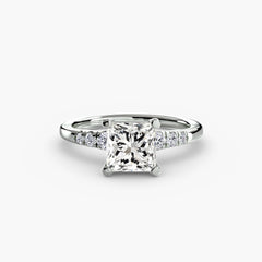 Solitaire with Shoulder Accents