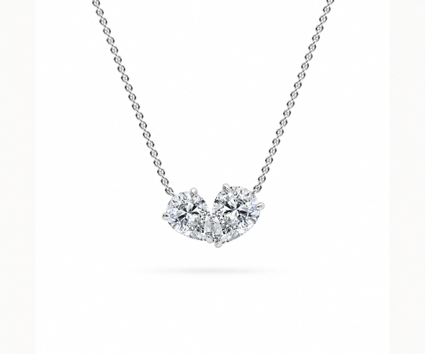 Orinoquía · Collar Toi et Moi con dos diamantes pera — Blanco — Foto 1