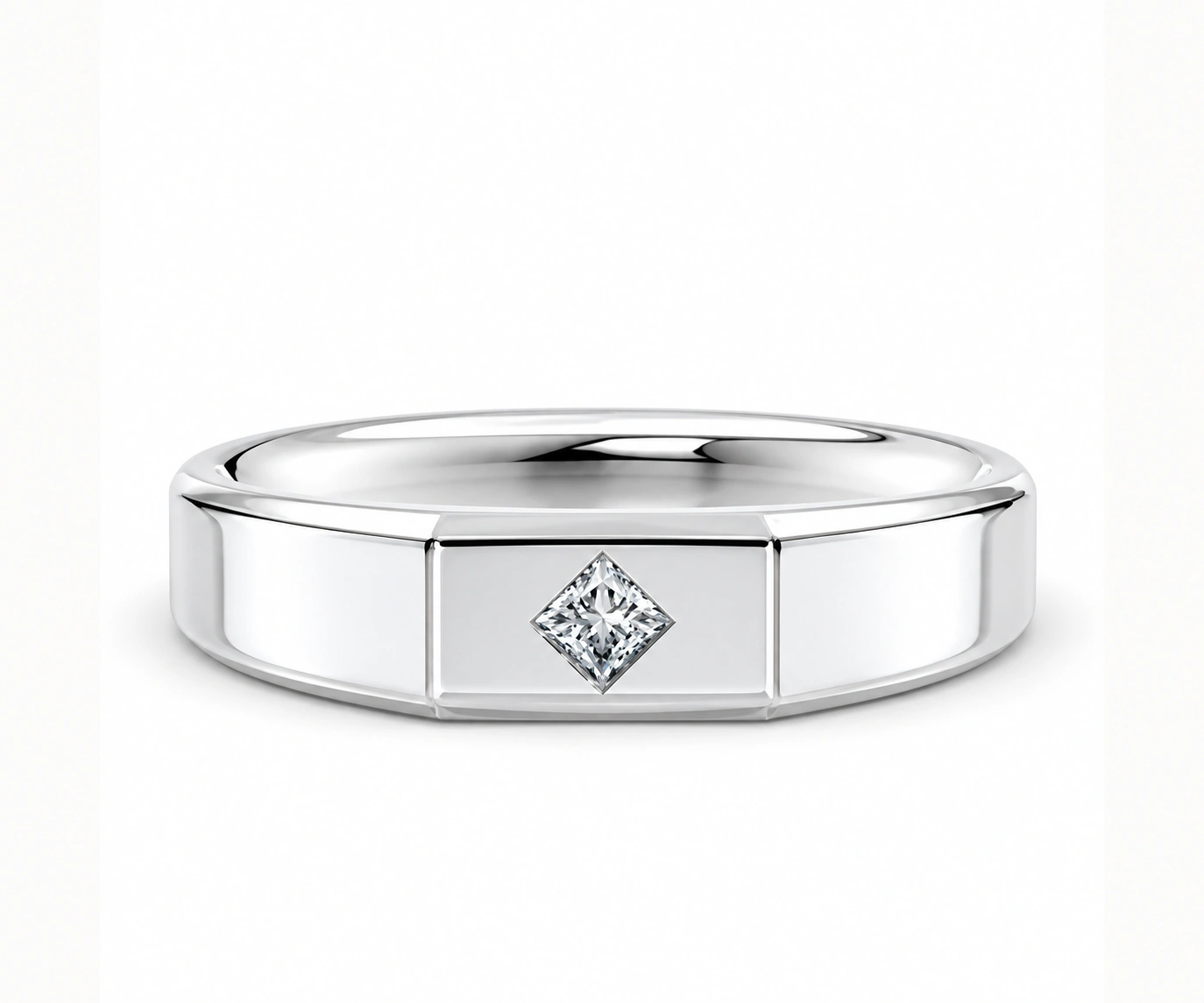 Ciénaga · Argolla con diamante talla princesa — Blanco — Foto 1