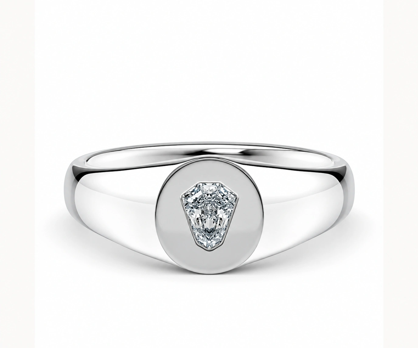 Villa de Leyva · Argolla con diamante talla escudo — Blanco — Foto 1