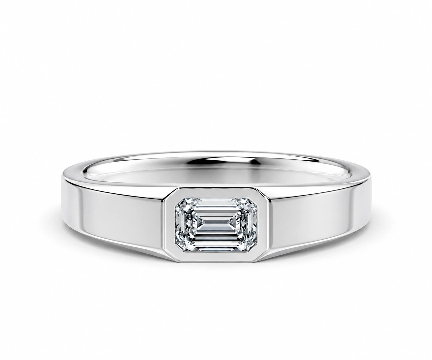 Santa Cruz de Lorica · Argolla con diamante talla esmeralda — Blanco — Foto 1