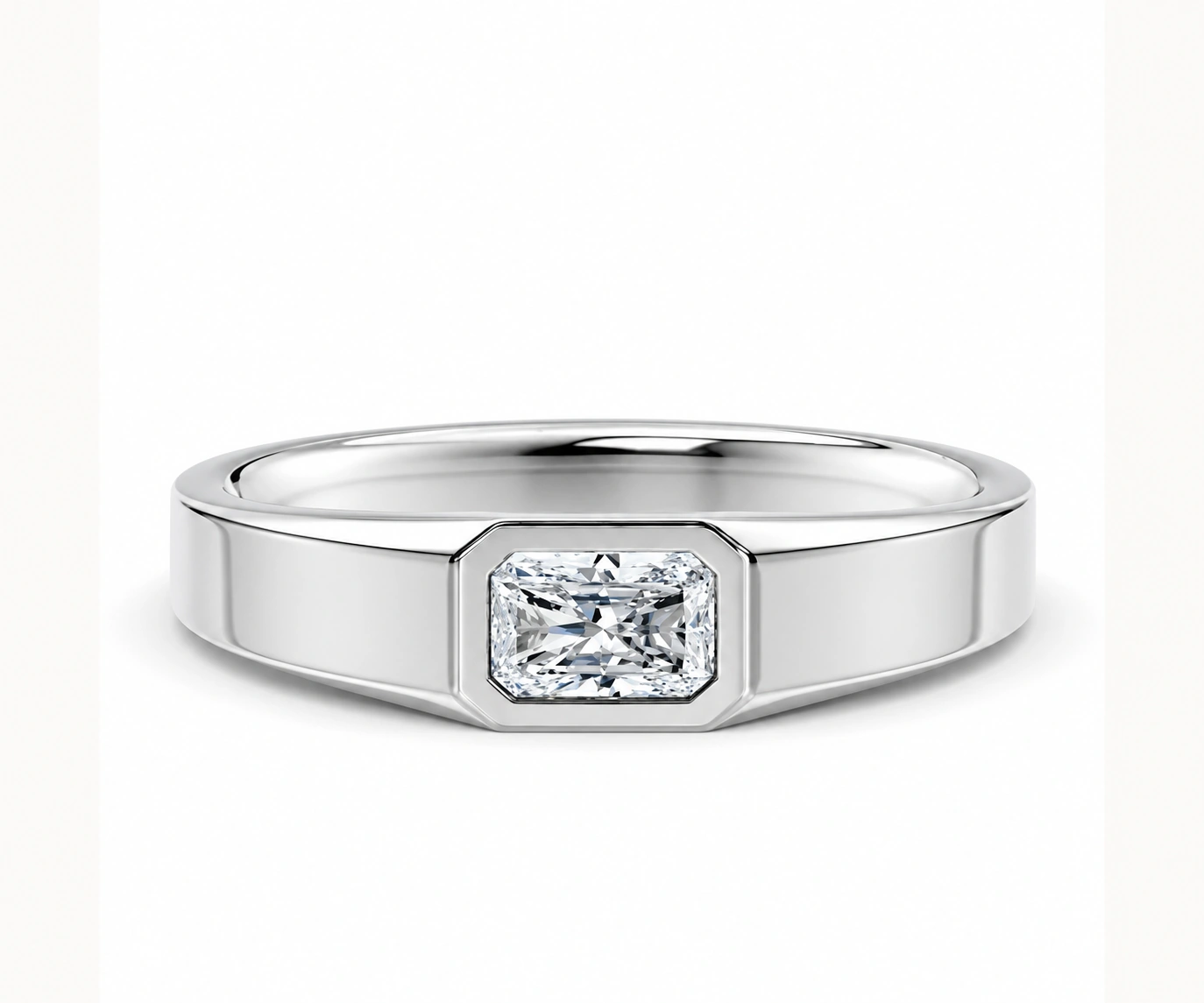 Guaduas · Argolla con diamante talla radiante — Blanco — Foto 1