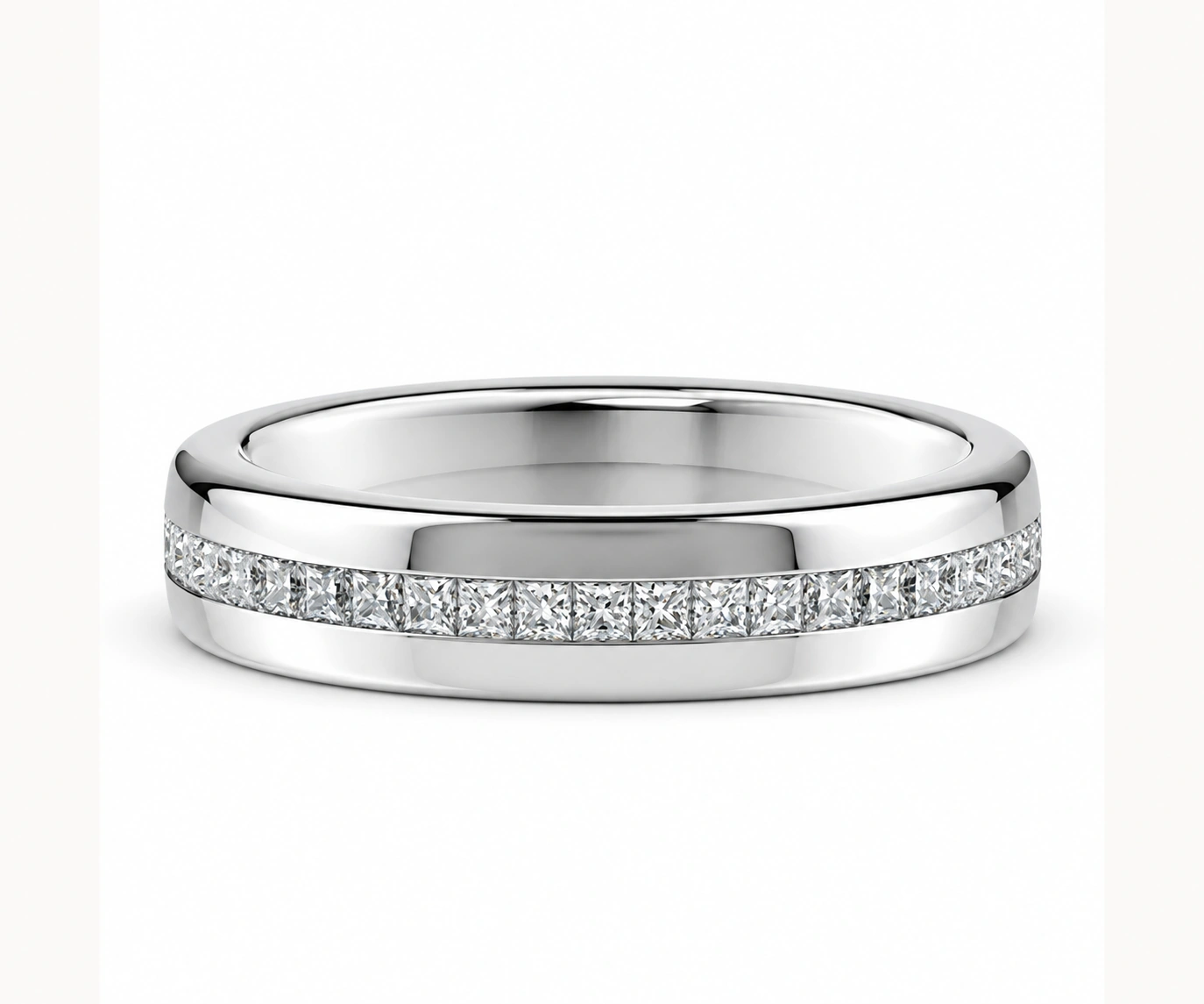 San Vicente · Argolla con diamantes talla princesa en canal — Blanco — Foto 1