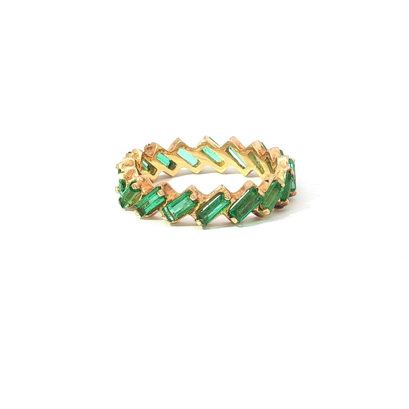 Anillo eternity de esmeraldas baguette