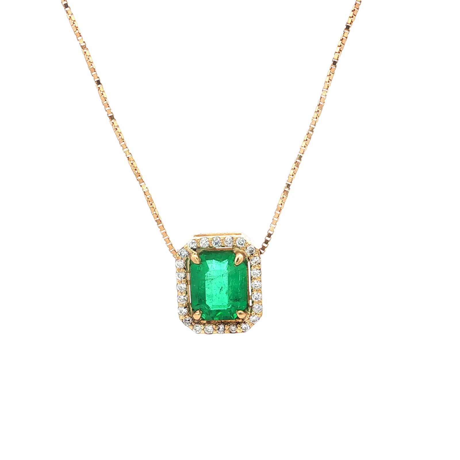 Dije de esmeralda con diamantes