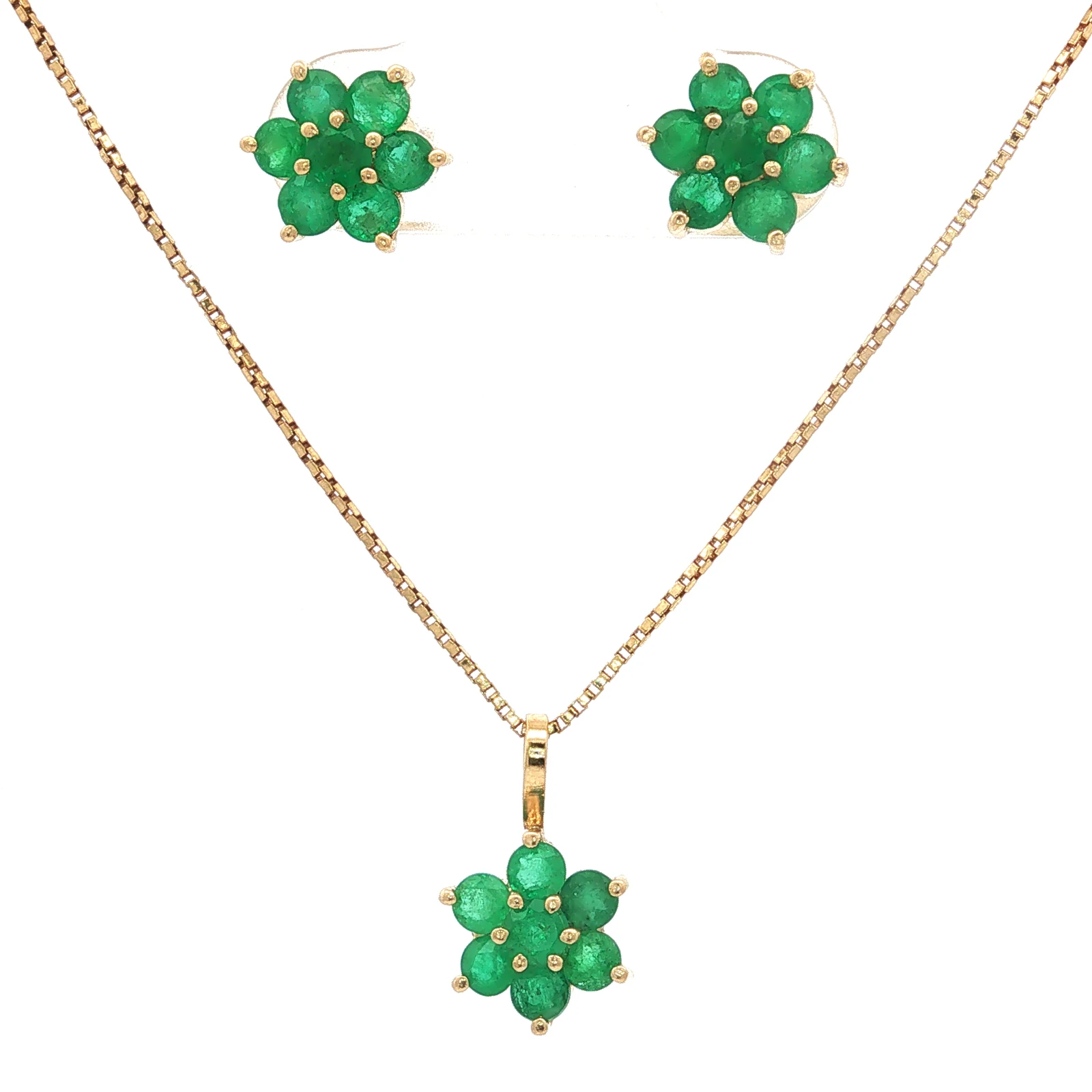 Set floral de esmeraldas
